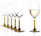 Stölzle Lausitz Weißweingläser Gold Event 6er-Set 360 ml – Weingläser für schwere Weißweine & mittelschwere Rotweine – Edle Weißweinkelche mit goldfarbenem Fuß & Stiel – Spülmaschinenfest