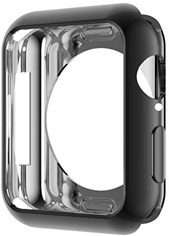 HANKN Funda para Apple Watch Series 6 5 4 SE 40mm / Series 7 8 9 41mm Chapado TPU Suave iWatch Case [Sin Protector de Pantalla Frontal] (Negro)