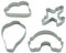 Set di 4 formine per biscotti a forma di aeroplano nuvola, con palloncino, arcobaleno