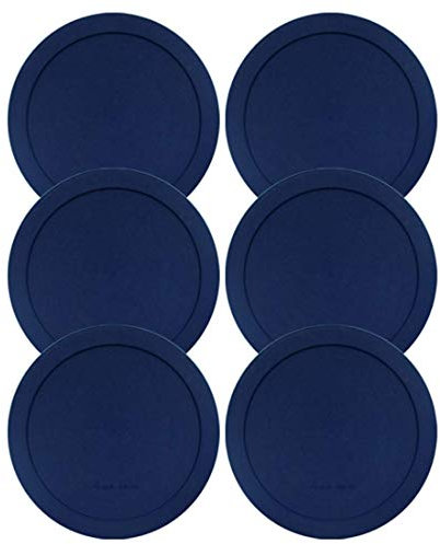 Wood Grip - Replacement Lids Compatible with Pyrex Glass Containers - Durable, Leakproof Lids - Fits 2 Cup Round Glass Bowls for Secure Food Storage - 6 Pack, Blue, 4-3/4 Diameter