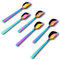 GoGeiLi Rainbow Gelato Spoon Set, Stainless Steel, 6.4-inch(16.3cm), Set of 6