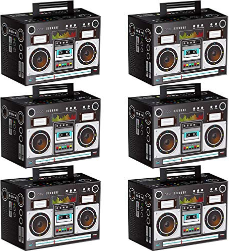 Sumind Novelty Boom Favor Boxes 80s Boombox Decorations 1980s Theme Decorations Boom Box Party Favors Hip Hop Party Prop Radio Decor for Retro Hip Hop Theme Party(6 Pieces)