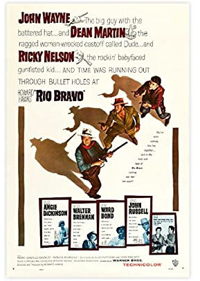 Rio Bravo Kultiges Vintage-Filmposter 2 Leinwand Wand Schlafzimmer Dekor Bild Sport Landschaft Büros Raumdekor Geschenk Ungerahmt: 60 x 90 cm