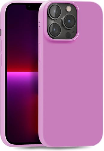 MyGadget TPU Case for iPhone 13 Pro - [ Camera Protection & Anti Fingerprint ] - Silicone Cover with Soft Touch & Anti Scratch Shell - Matte Pink Lilac