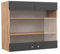 Vicco Küchenglasschrank Fame-Line, Anthrazit-Gold/Goldkraft Eiche, 80 cm