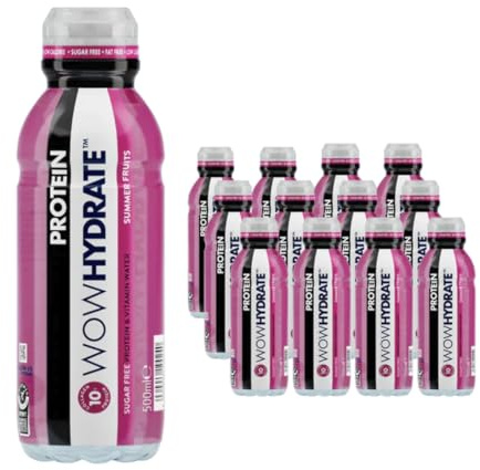 Wow Hydrate Protein Water 10g Summer Fruits 12X500ml