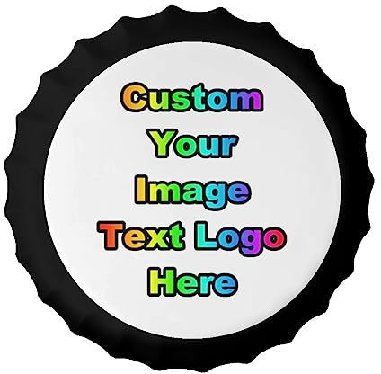 DJNGN Custom Bottle Cap Metal Tin Sign, Personalised Add Your Own Image/Text Decorative Vintage Caps Signs Cafe Beer Bar Decoration Plaque Home Wall Art Signs