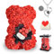 Orsetto Rosa Fiore Regalo Donna, Regali per la Festa Della Mamma, Orso Rosa Regali per Lei, Rose Teddy Bear con Collana, Regali per Ragazza con Confezione Regalo Trasparente e Biglietto d'amore