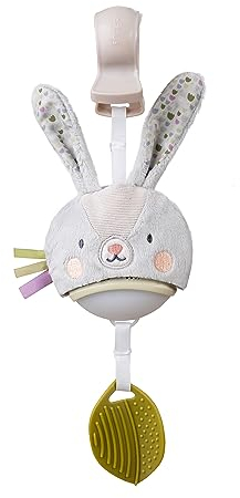 Taf Toys Music & Light Bunny Take Along Toy. Portable Baby Musical Hanging Toy. Newborn Sound Soother. Compact Travel Mobile. Easily Attaches to Pram. Suitable for Baby Boys & Girls from 0 Months