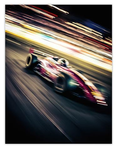 Artery8 Motorsport F1 F2 Speed Blur Photo Action Shot Racing Fan For Him Man Cave Large Wall Art Poster Print Thick Paper 18X24 Inch