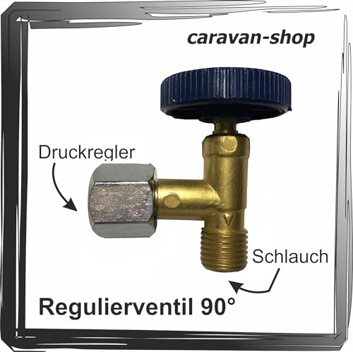 Gas Regulierventil 1/4 Ein-/Ausgang 90 Grad Camping Propan Campingkocher