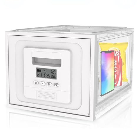 Fleau Telefonsafe mit Zeitschloss – XXL – Focus Box – Telefonsafe – Selbstdisziplin/Sucht – Telefonsafe – Rauchen aufgeben – Neuestes Design – Weiß