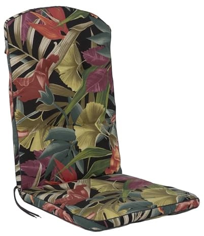 PATIO Stuhlauflage Hochlehner Saphir 111 x 48 cm Sitzpolster Stuhl Blumen mit Schnüren Band am Rücken