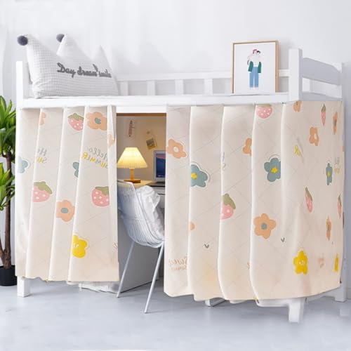 ITODA Tenda a baldacchino per letto a castello per studenti, antipolvere, oscurante, zanzariera, per letto singolo (beige, 2 pezzi)