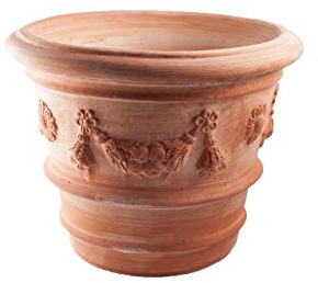 teramico Festone - Pot de Fleurs - en Terre Cuite Italienne - Grandes Variantes - Absolument résistant au Gel (Festone, 30 cm)