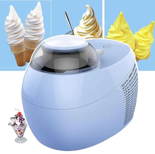 WhAeoy Sorbetière Automatique (500 ML), sans Pré-Refroidissement + Facile À Nettoyer, avec Couvercle Transparent, Démarrage À Un Bouton, Compacte / 24 * 17 * 19 Cm, pour Fruits Surgelés,A