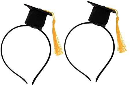 ANDRESLAD 2stücke Doktorhut Stirnband Mit Quasten Stylisches Abschlussfeier Accessoire Für Graduierung Und Fotografie Leichtes Filz-haarreif Für Absolventen