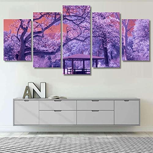 Quadro Su Tela - Cinque 5 Tele Paesaggio Di Alberi Di Ciliegio In Fiore Immagine Di Arte Della Parete Quadri Moderni Arredo Per Soggiorno Camera Da Poster Murale Con Foto Del Ristorante Dell -7Q2E/Q9A