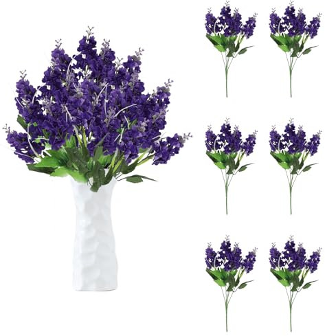 astylishome Decorative Artificial Flowers Violet Hyacinth Faux Flower Arrangements 35 cm for Home Kitchen Bathroom Bedroom Centerpiece Wedding Decorations 1407