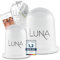 LUNA FitLines - 2er Set Premium Schröpfgläser Silikon in verschiedenen Größen hochwertige Cupping Set - inklusive Anwendungsbuch - Endlich Schluss mit Verspannungen - Anti Cellulite Schröpfen