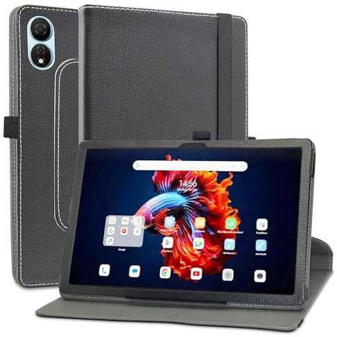 MAMA MOUTH Coque pour Blackview Tab 9 WiFi,en Cuir Protecteur avec Stand Étui en PU Cuir Rotative 360 degrés Housse de Protection Flip Case Cover pour OSCAL Pad 80 WiFi 10.51 Pouces Tablette,Noir