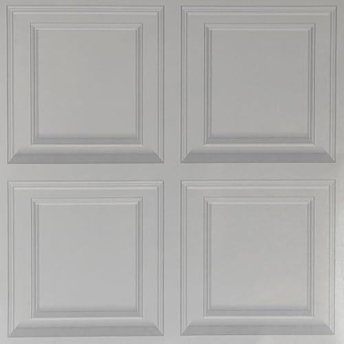 Swehooirt 3D Effect Grey Panel Wallpaper Vintage Textured Wall Paper Roll Living Room Feature Wallpaper for Bedroom Adults Hallway and Stairs Retro Feature Wall Panelling