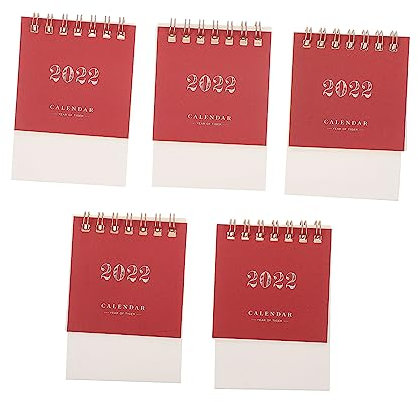 VILLFUL 5er-Pack Mini-Tischkalender 2022 Karten Planer für Studenten Büroangestellte