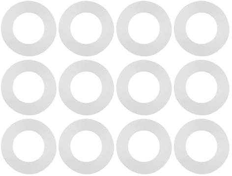 Glomora 12pcs Silicone Flat Washer,Flat Gasket White Silicone O Ring Sealing Washers for Bellows Hoses (1/4 17.5‑18cm Head Circumference)