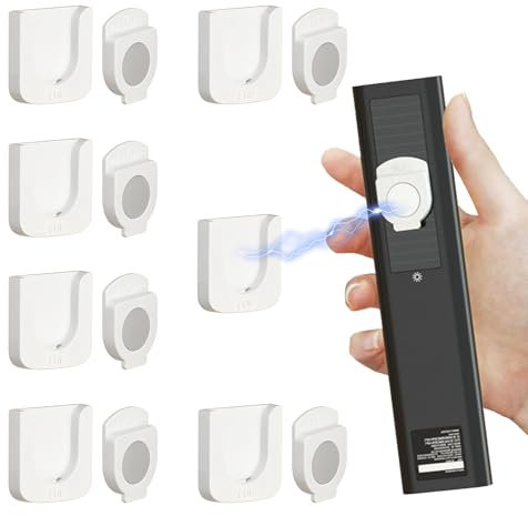 6 Pcs Magnetic Remote Control Holder Wall Mount, Self-Adhesive TV Remote Holder, No Drilling Required, Easy Storage for TV, Fan, Air Conditioner Remotes - White