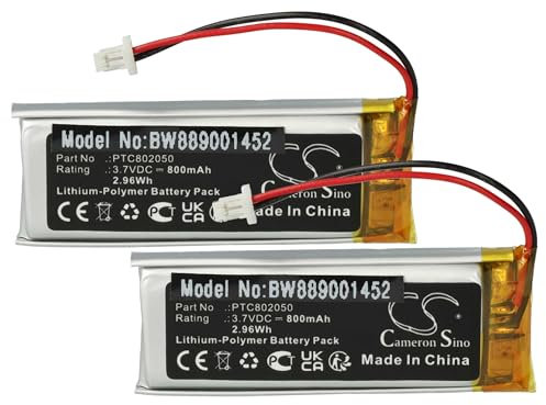 vhbw 2X Akku kompatibel mit Sena GT-Air II, J-Cruise II, SHOEI Neotec II Wireless Headset Kopfhörer (800 mAh, 3,7 V, Li-Polymer)