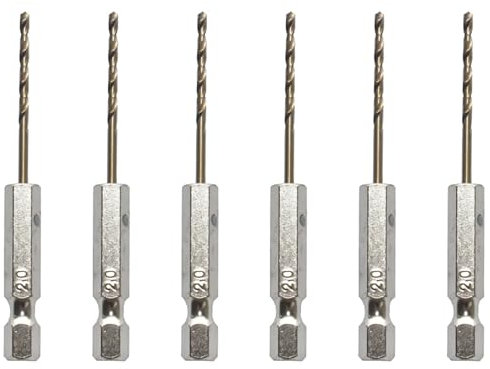 Bamyli 6 Pcs Hex Shank Drill Bits,Drill Bits 1/4 Inch Hex Shank Steel Titanium Coated High Speed Steel Twist Masonry Drill Bits for Marble Glass Ceramic Tiles Metal Wood (2mm)
