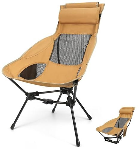 Gaethra Campingstuhl Faltbar, 1.7kg Leichter Camping Stuhl, 600D Oxford Tuch Campingstuhl Hochlehner, 120kg Tragkraft, Stabil und Unerschütterlich Leicht zu Tragen, für Camping, Angeln, Garten Strand