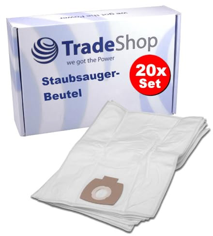 20x Trade-Shop Vlies Staubsauger-Beutel/Saugbeutel/Filtersäcke kompatibel mit Metabo ASA 25 L PC, ASA 30 L PC Inox ersetzt 630296000 / Volumen 30L