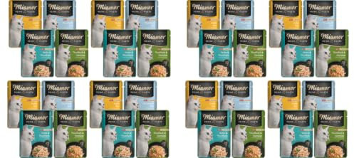Miamor Feine Filets in Sauce 32 x 100g Mixpaket | Getreidefrei, Fettarm, Ohne Zucker & Nebenerzeugnisse, Hochwertige Filetstückchen | im Frischebeutel | Nassfutter für Katzen
