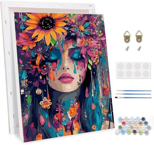 TOSTOG Peinture par Numéros pour Adulte avec Cadre DIY Peinture Acrylique pour Adultes Débutants Kit de Peinture à l'huile sur Toile pour Décoration Murale Maison 30x40cm