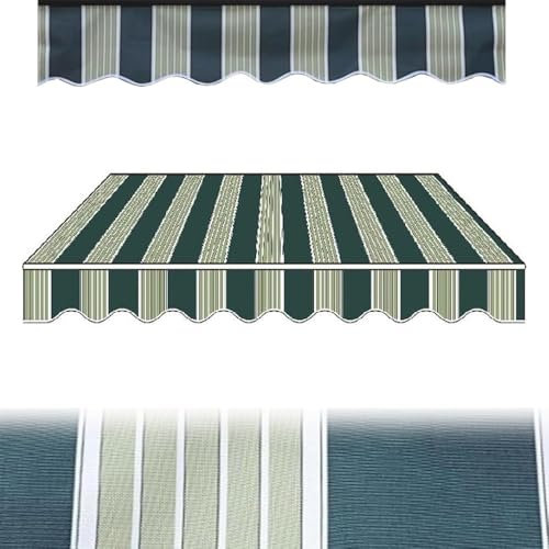 IMUNKT Tessuto di Ricambio per Tenda da Sole Retrattile Manuale 200 250 300 400 500cm, Telo di Ricambio, Motivo A Righe, Tettoia per Patio (Senza Telaio)(Stripe 2,6.5x5ft/2x1.5m)