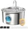 Fontaine Eau Chat INOX: Fontaine Chat Acier Inoxydable Automatique - 2,6L Silencieuse Distributeur d'eau Électrique avec Robinet pour Petit Chien - Filtre Multicouche avec 6 Filtres + 3 Éponges