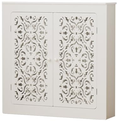 LYUCAYHQ Cache Radiateur 2 Portes, Cache-radiateur Design Découpé, Meuble D'entrée Décoratif, pour Salon, Chambre à Coucher, Couloir(70x70x15cm/28x28x6in)