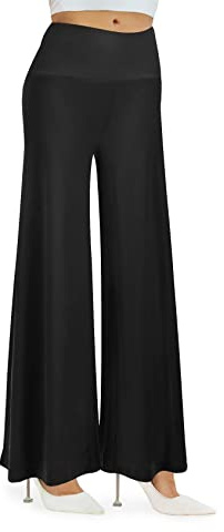 Cegerne Pantalon Palazzo Femme Taille Haute Casual Élastique Jambe Large Pantalon de Costume