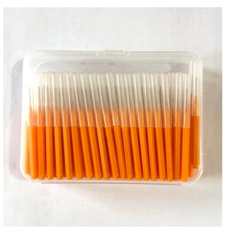 Brosse à dents manuelle Lot de 120 brosses interdentaires for soins interdentaires, outil d'hygiène bucco-dentaire Brosse(120pcs orange 0.9mm)