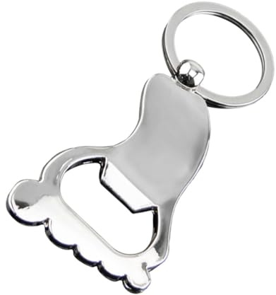 DRESSOOS Llavero Accesorio Funcional y Moderno Abridor de Botellas Forma de Pie de Metal, Destapador y Práctico para Cerveza y Bebidas