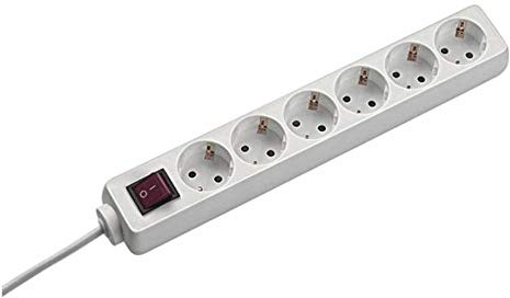 SELLY Steckdosenleiste 6x Schutzkontakt, Schalter, weiss, 1,5 m