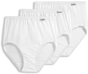 Jockey Women's Underwear Plus Size 100% Cotton Elance Brief - 3 Pack, White, 8