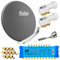 FUBA 12 TEILNEHMER DIGITAL SAT ANLAGE DAA850A + 0,1dB LNB Full HDTV 4K + PMSE Multischalter 9/12 + 40 Vergoldete F-Stecker Gratis dazu