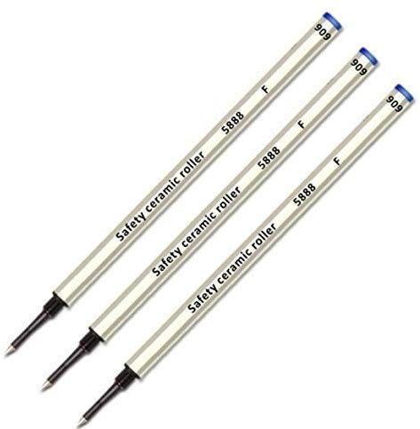 5888F 3Stück-Kugelschreiber aus Keramik blau