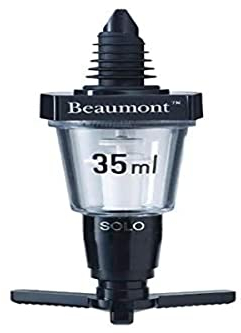 Beaumont Spirit Optics Dispenser Stamped 35ml, Black, Government Stamped, Professional Bar or Home Use, Alcohol Optics Dispenser, Precise Measurement, Leak Proof Rubber Seal, CD283