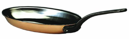 La Brunoise - Poêle ovale à poisson, 360mm, Inox, Monture froide en fonte, Sans revêtement anti-adhésif, Lavable en lave-vaisselle, Compatible induction