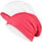 Hatstar® 2in1 Reversible Unisex Beanie | Damen und Herren Mütze | Übergangsmütze für Frühling und Sommer | SoftTouch Poly - Baumwolle | leicht & weich (2 in 1 Weiss/rot)