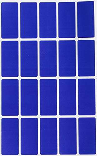 Royal Green Blue Rectangular Colored Labels 4cm x 2cm - Rectangle Color Code Stickers (40mm x 19mm) - 100 Pack