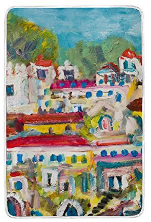 alaza Bunte Häuser Landschaftsmalerei Polyester Mikrofaser Decke 60 x 90 Leichtbau Gemütliche Couch Decke Bett Decke von My Daily